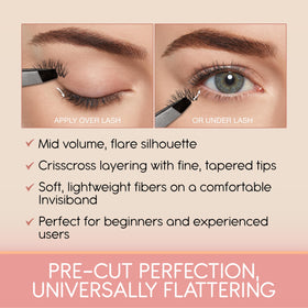 Ardell shown applying half lash to outer corner demonstrating quick application benefit