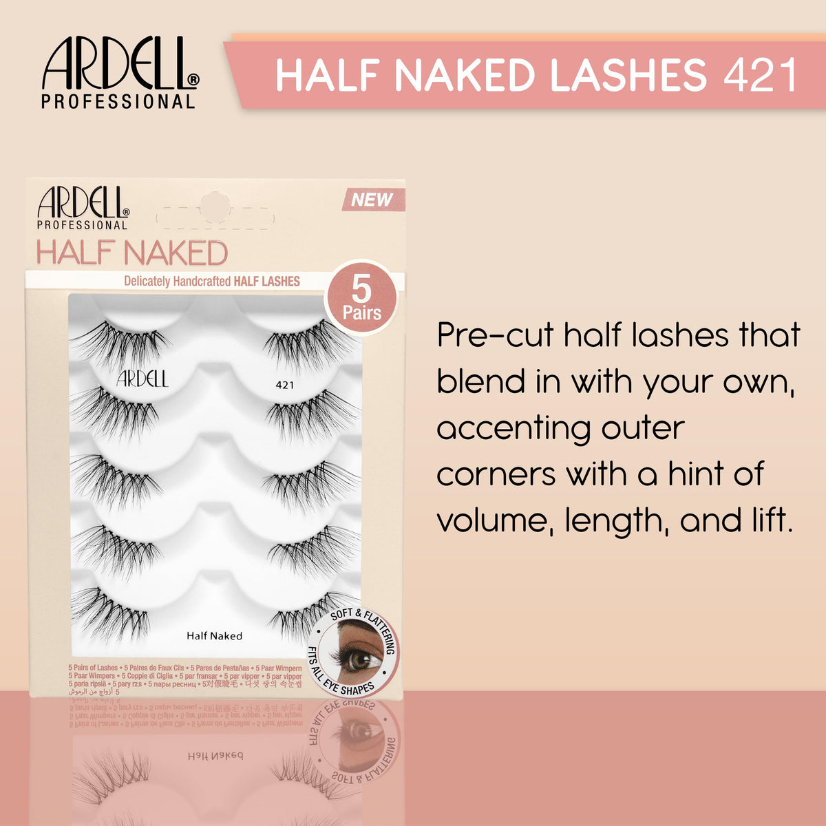 Ardell macro of lash fibers highlighting wispy layering for dimensional lift