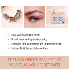 Ardell lashes in use during application with pipette for precise glue control