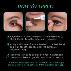 Ardell lashes beside ruler showing medium length for accurate sizing