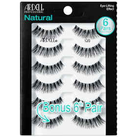 Ardell natural lashes 120 front packaging showing six pairs, convenient stock