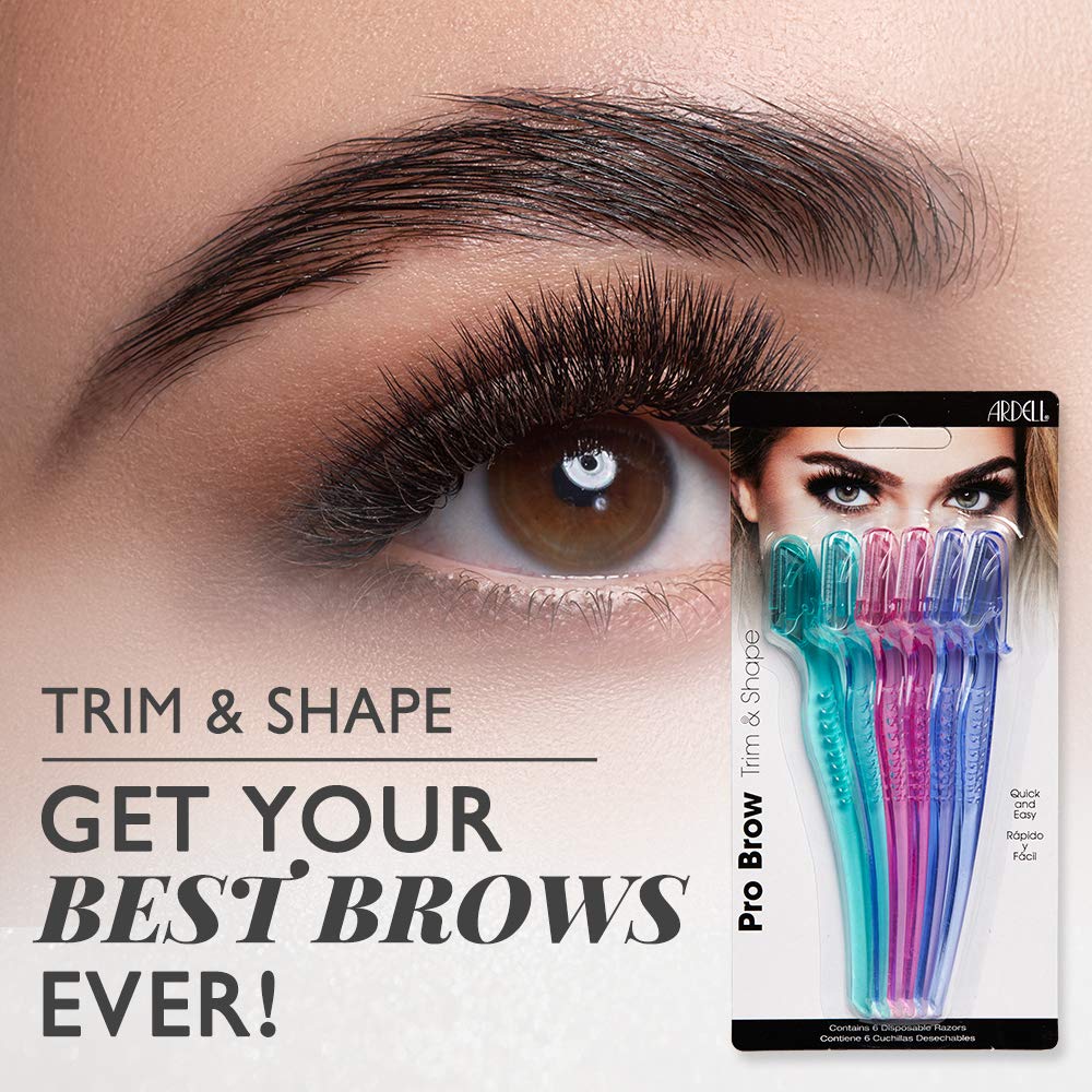 Close-up of Ardell pro brow stainless steel blade highlighting smooth, precise cutting