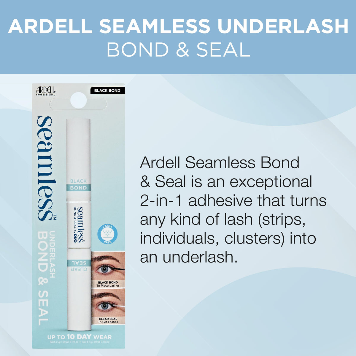 Ardell applying glue to an underlash cluster for precise placement benefit