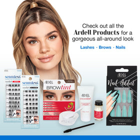 Close-up of Ardell label showing usage and remover compatibility benefit