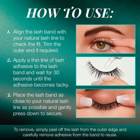 Ardell lashes beside a finger to show size and short length for natural wear comfort