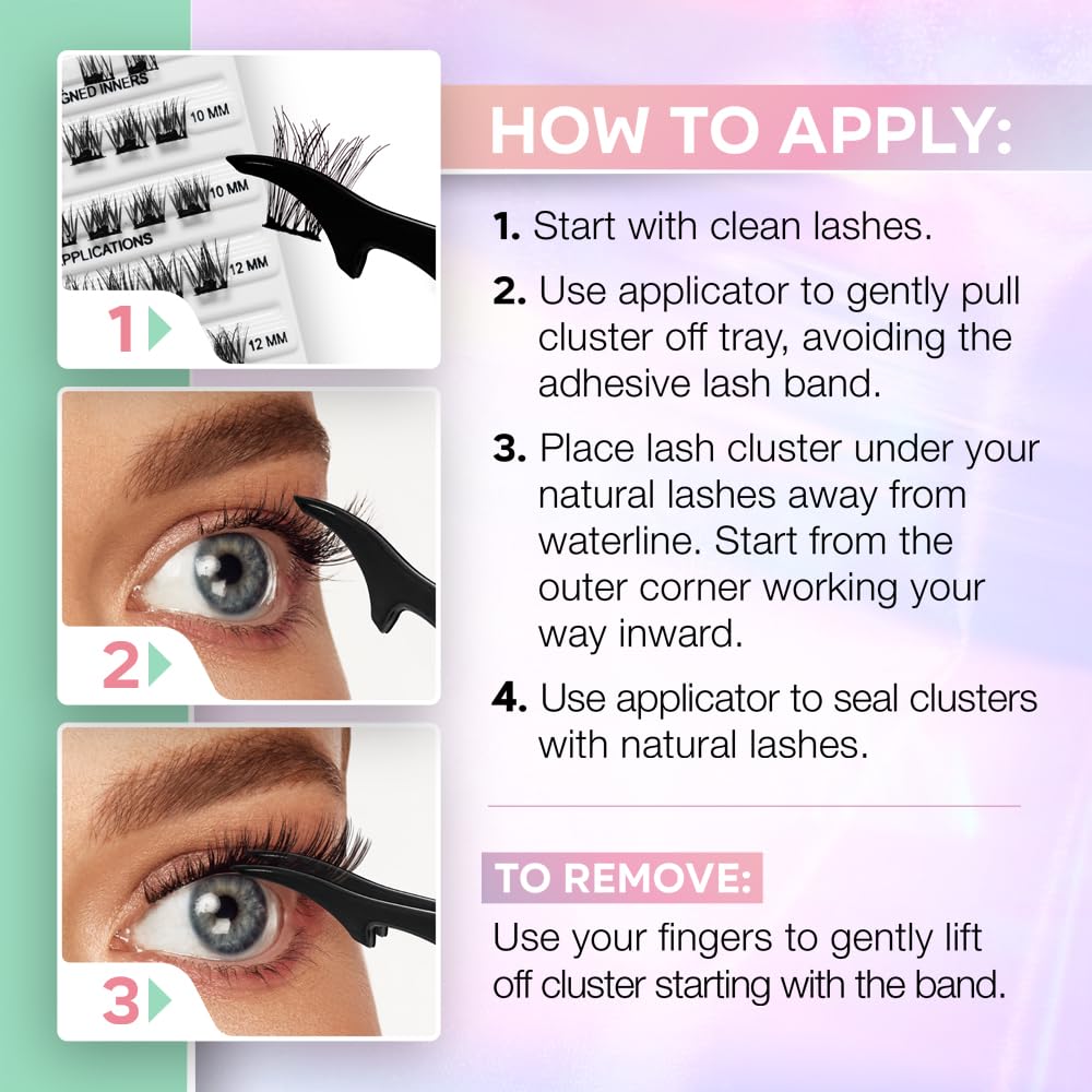 Ardell three cluster lengths displayed for customizable lower lash styling