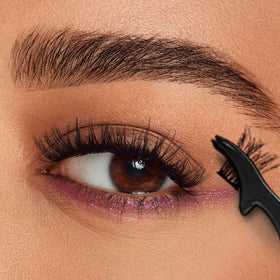 Ardell cluster lashes applied to a model lower lash line enhancing definition