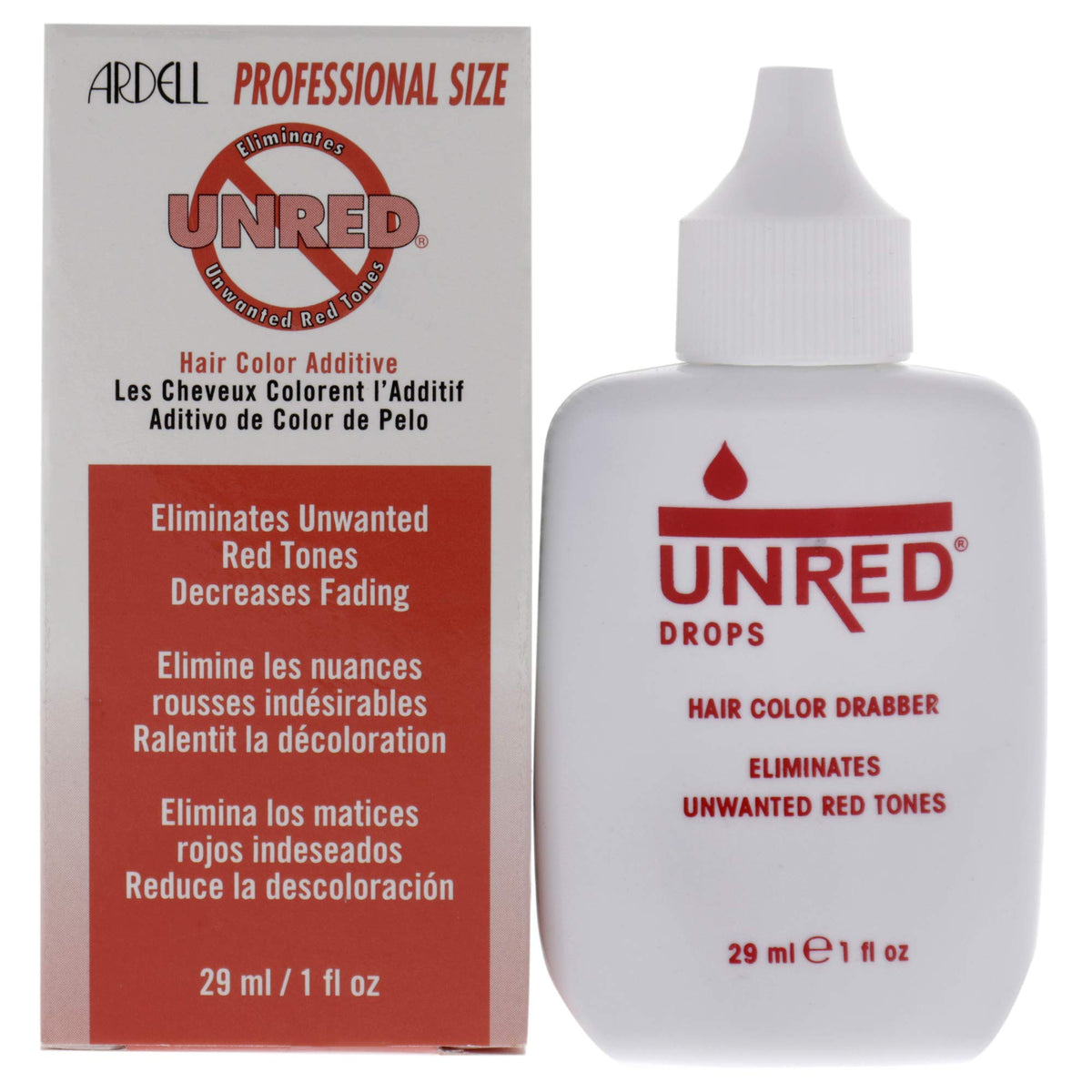 Ardell Unred front bottle showing label and 1 oz size for precise toning