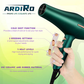ARDIRO next to a bottle showing 630 g weight and 8.2 ft cord for scale