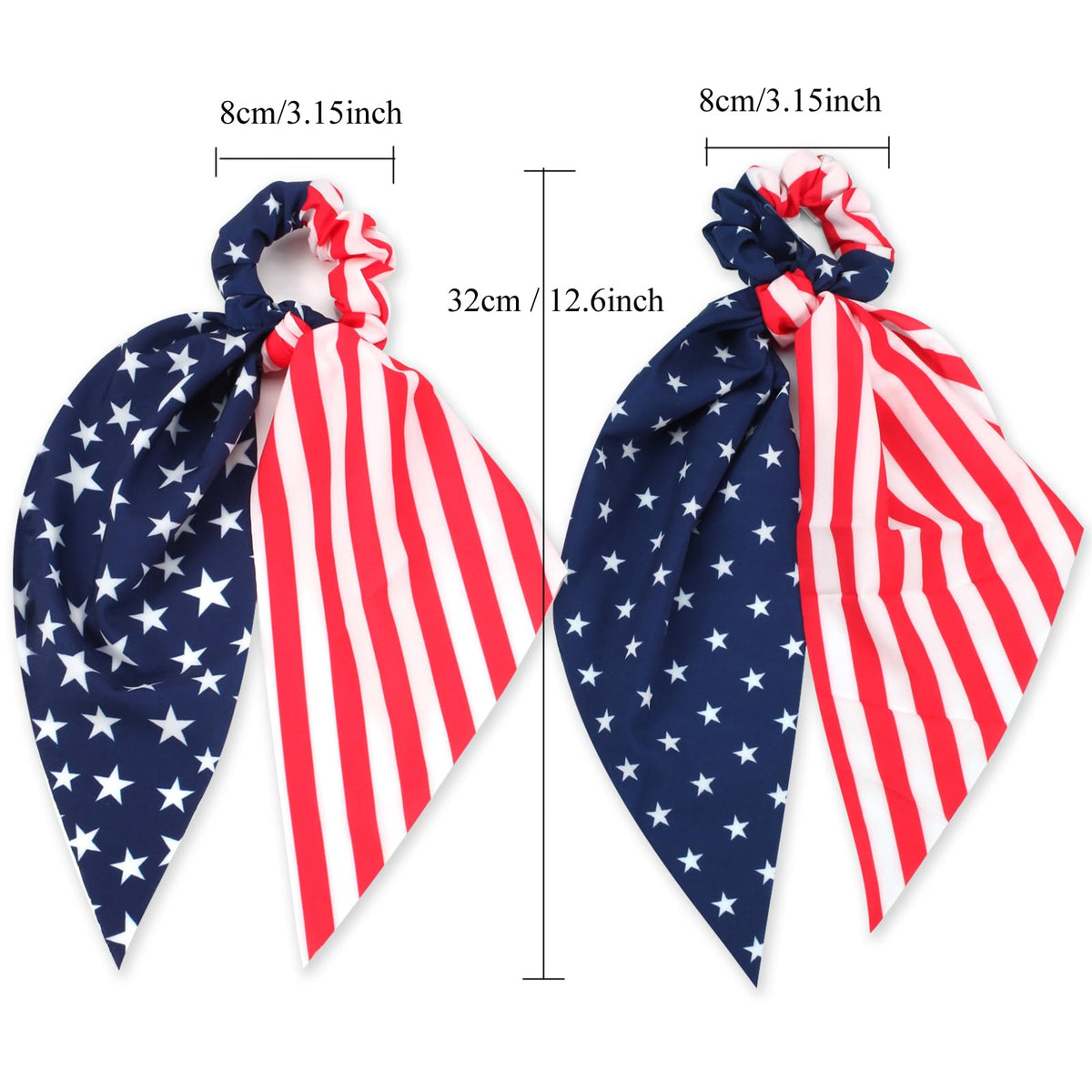 Ardorchid worn in a high ponytail adding festive red white blue flair