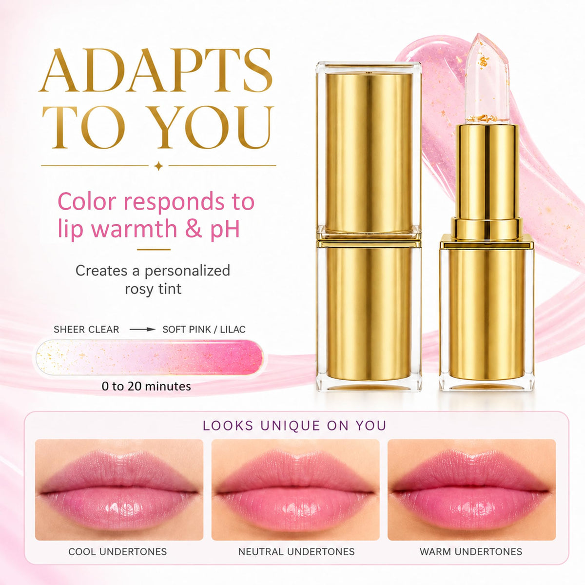 Areliaa Lipstlck open tube close-up showing smooth balm texture and glossy finish