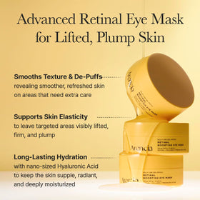 ARENCIA patch applied under-eye showing targeted placement and immediate soothing