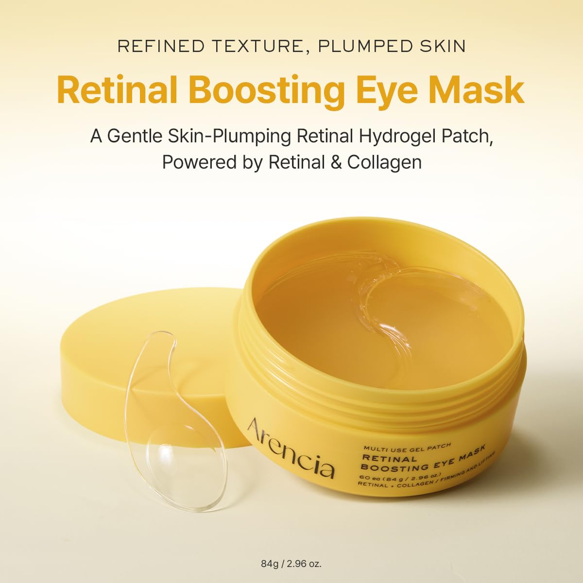 ARENCIA hydrogel texture close-up highlighting cooling delivery and hydration