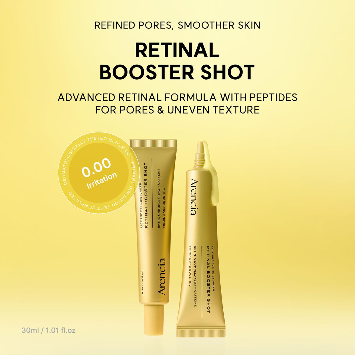 ARENCIA dropper dispensing serum texture demonstrating lightweight absorption benefit