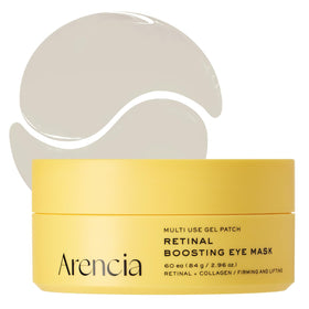 ARENCIA front packaging showing 60 hydrogel eye patches and benefits