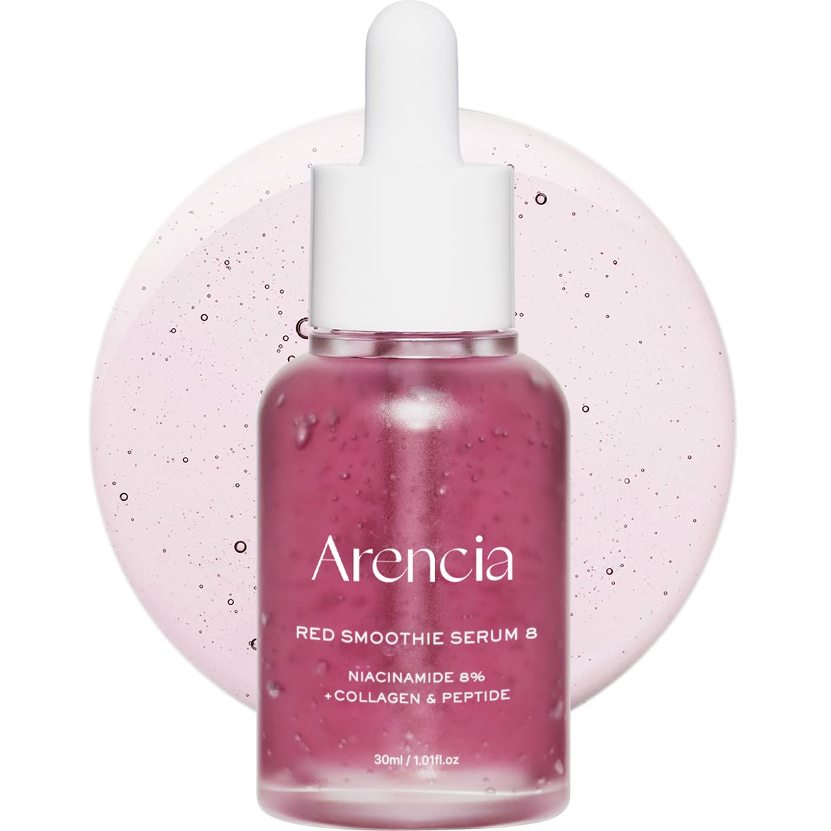 ARENCIA front packaging showing bottle and brand, promotes sleek skincare benefits