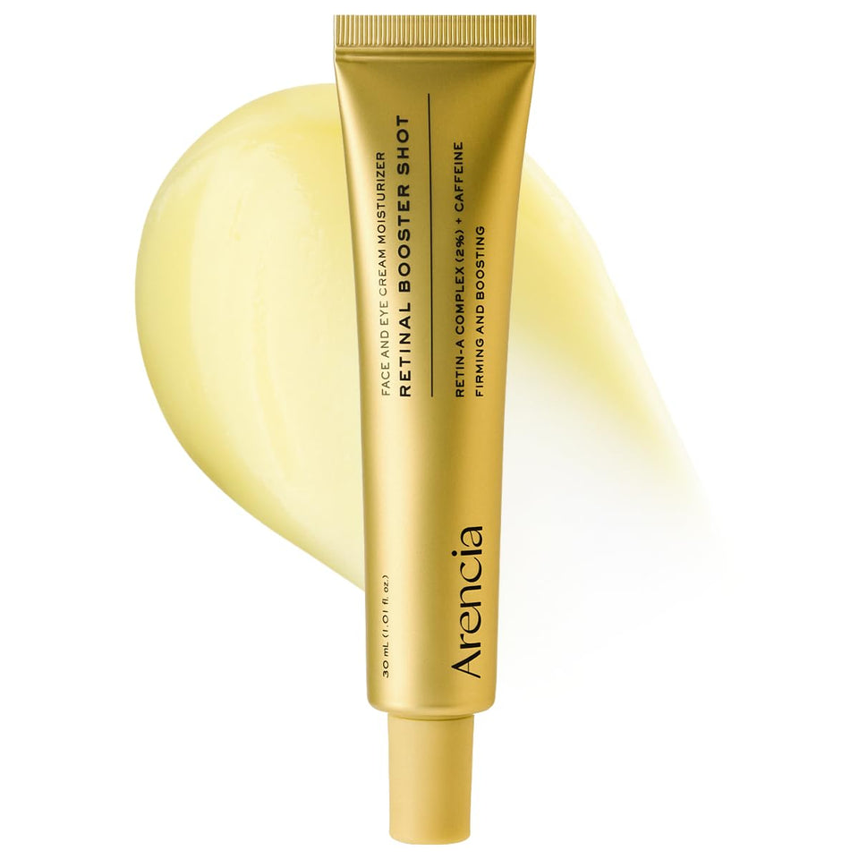 ARENCIA front packaging showing 30ml retinal booster serum for mature skin benefit