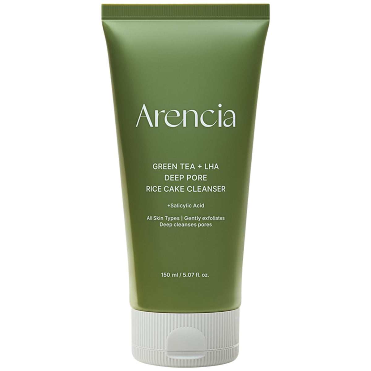 ARENCIA front tube showing product label and deep cleaning benefit