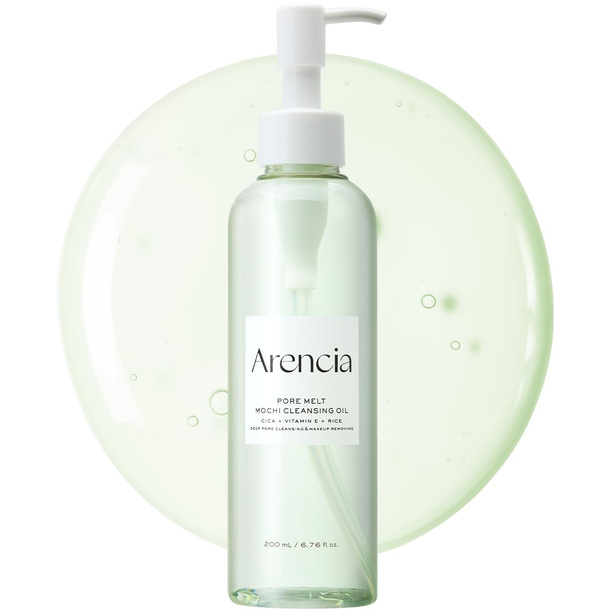 ARENCIA front packaging showing bottle and clean design for effective makeup removal