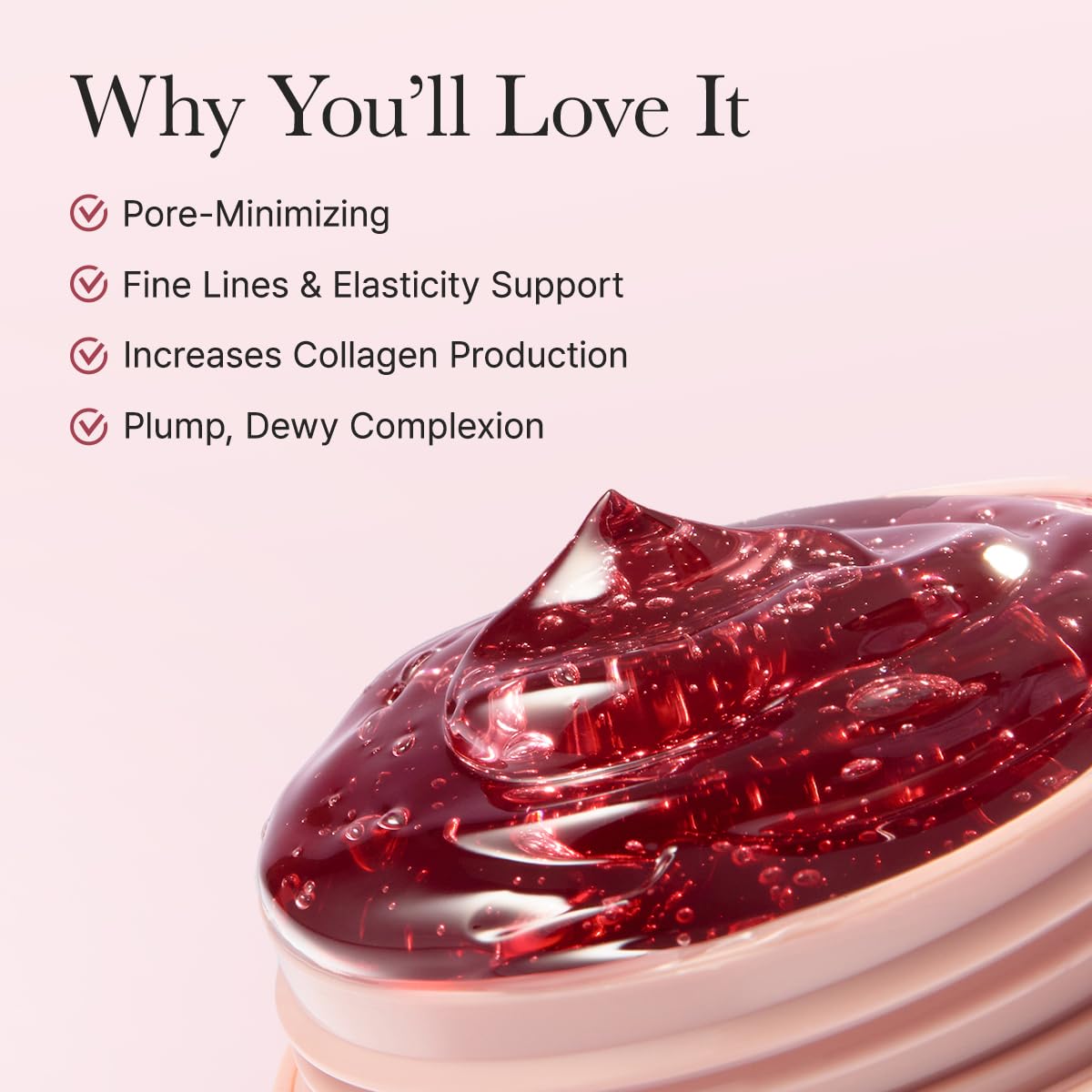 ARENCIA dropper dispensing red collagen serum demonstrating precise application