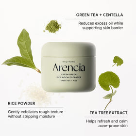 ARENCIA rice water ingredient photo emphasizing brightening and hydration