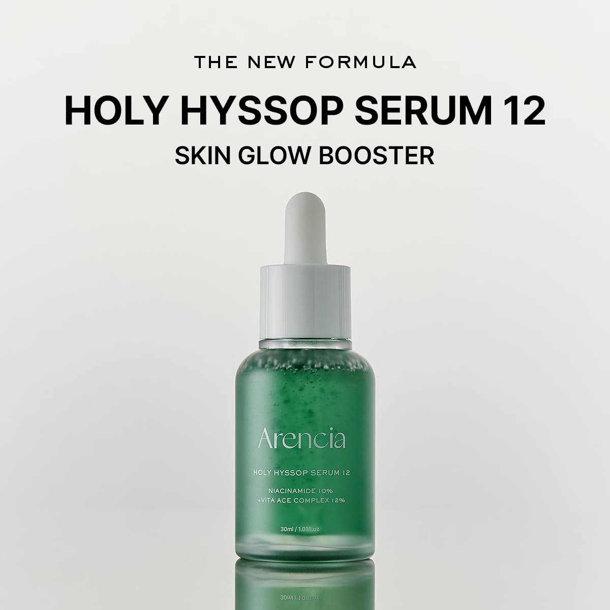 ARENCIA close-up serum drop highlighting smooth texture for even skin finish