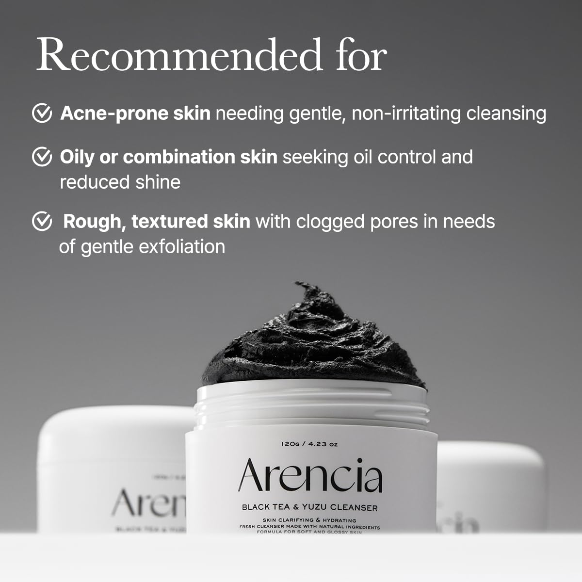 ARENCIA jar beside a coin for size comparison indicating the 120g portable benefit