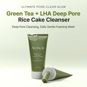 ARENCIA texture closeup highlighting rice cake feel for gentle cleansing