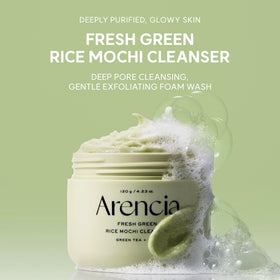 ARENCIA creamy gel texture close-up highlighting mild exfoliating particles