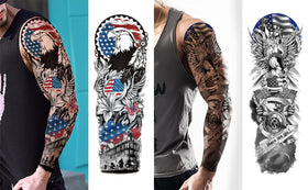 Aresvns close-up of USA flag detail highlighting realistic tattoo effect