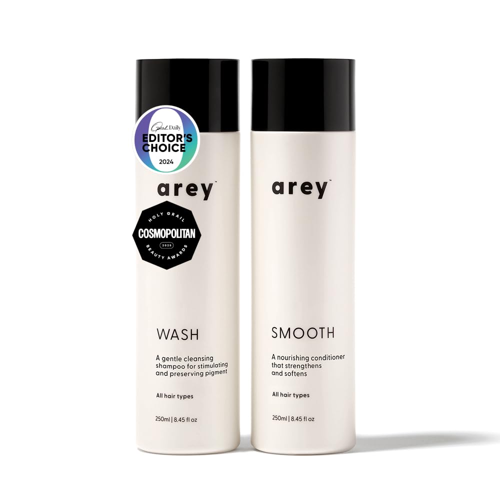 Arey front packaging showing duo set and clean design benefits color preservation