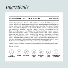 Arey label close-up showing ingredient transparency and clean formula