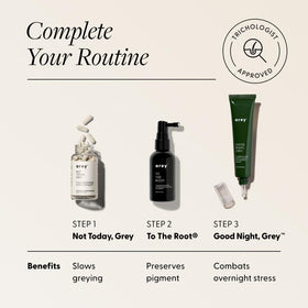 Arey bedside bottle staged in night routine promoting simple use