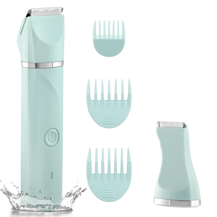 AREYZIN trimmer front view showing compact design and controls, portable grooming solution