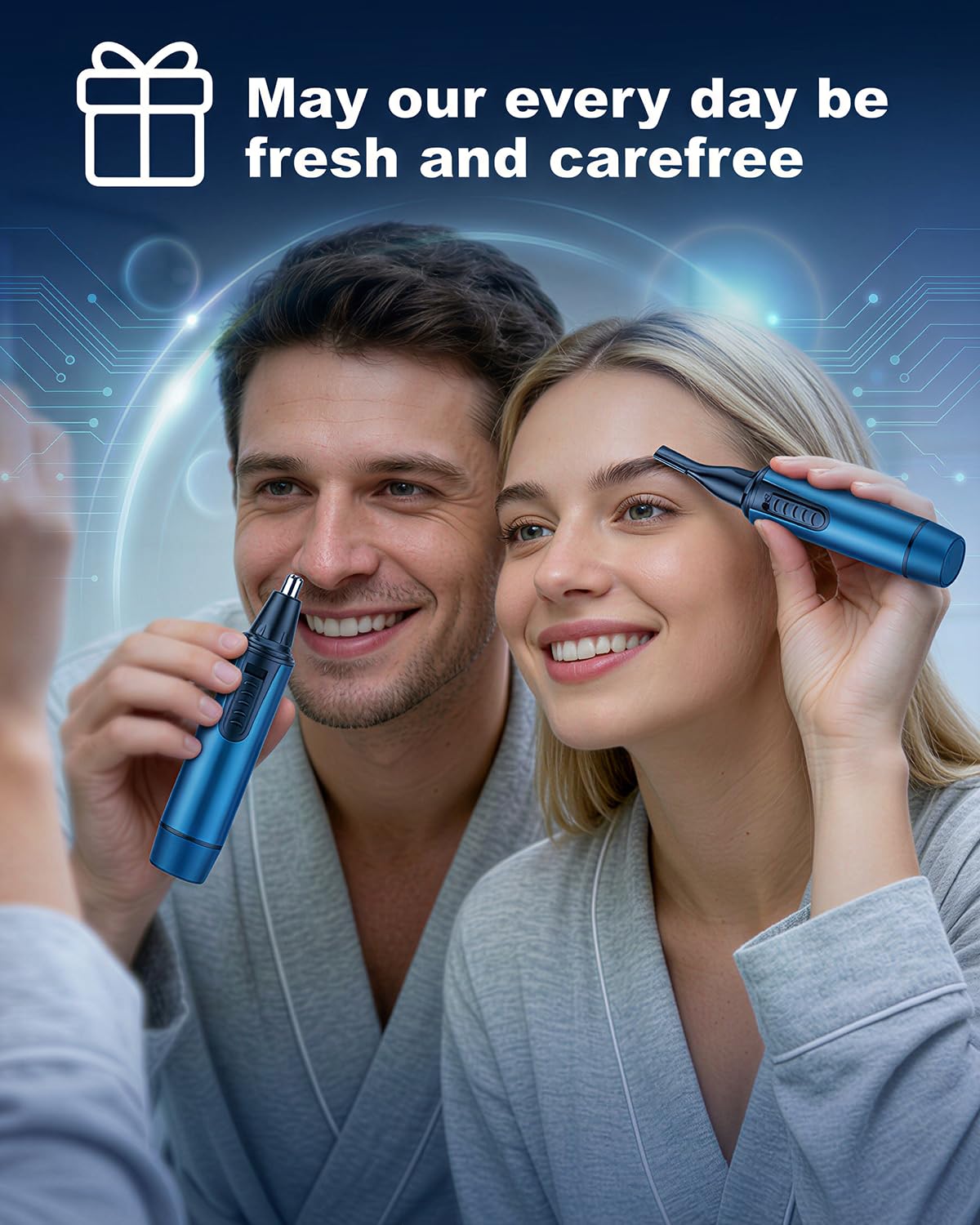 AREYZIN on bathroom vanity showing easy daily grooming readiness