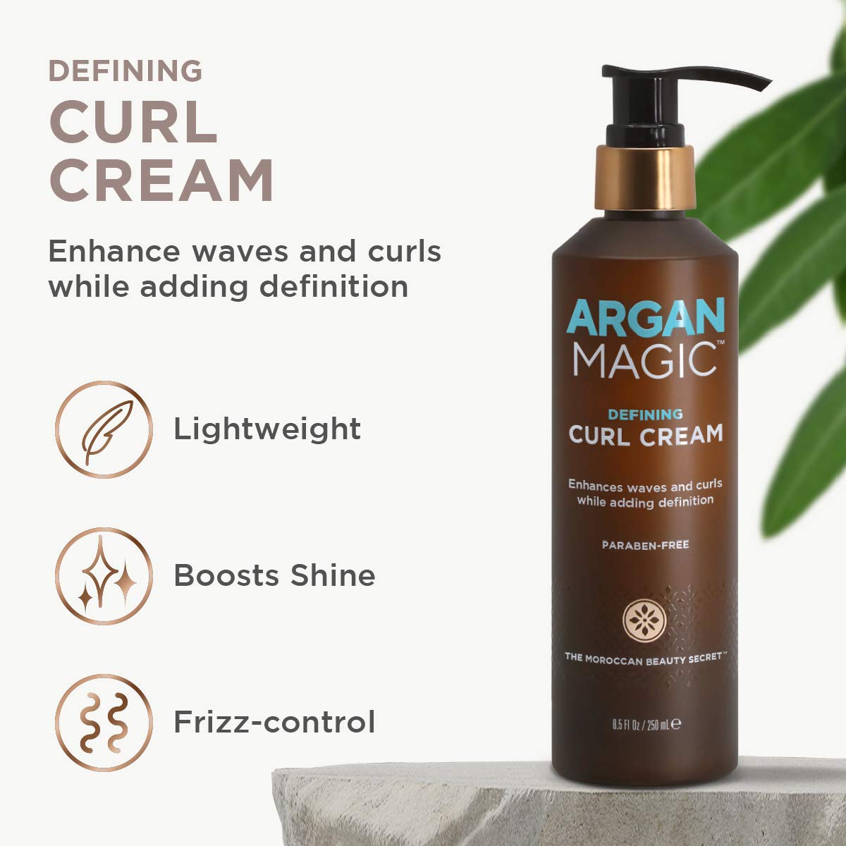 Argan Magic label and cap detail, communicates ingredient transparency and quality