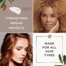 Argan Magic ingredients label showing argan oil and wheat protein benefits