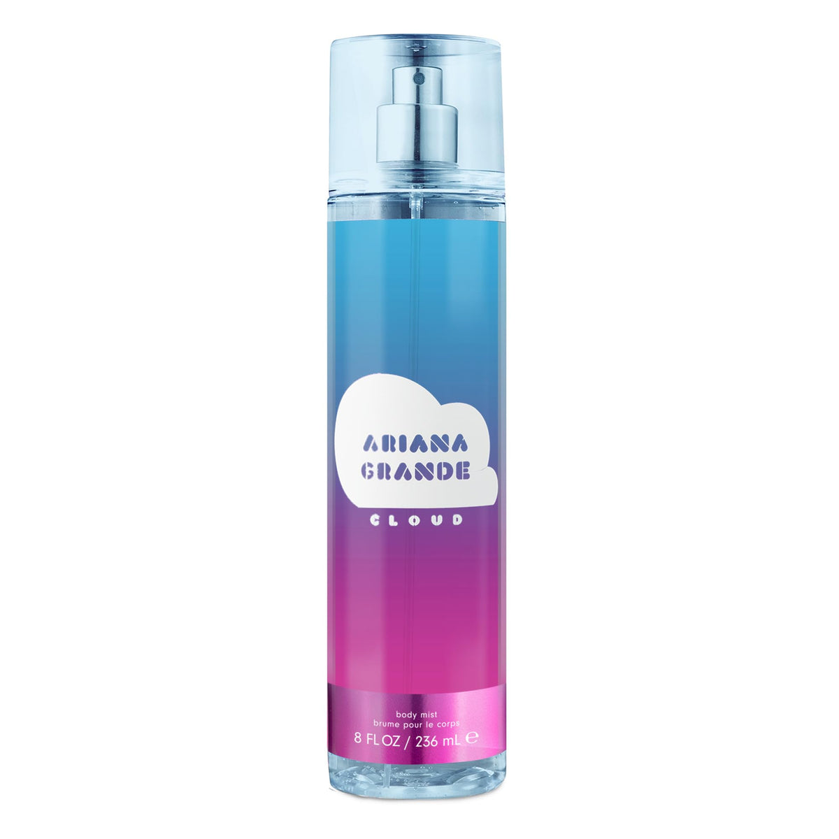 Ariana Grande Cloud front bottle showing label and volume, invites joyful scent