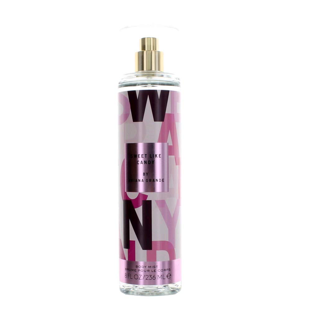 Ariana Grande Sweet Like Candy mist being sprayed on wrist for instant fragrant refresh