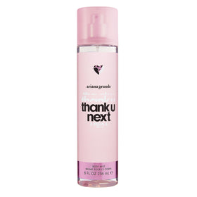 Ariana Grande Thank U, Next front bottle showing pink design and cap, attractive display