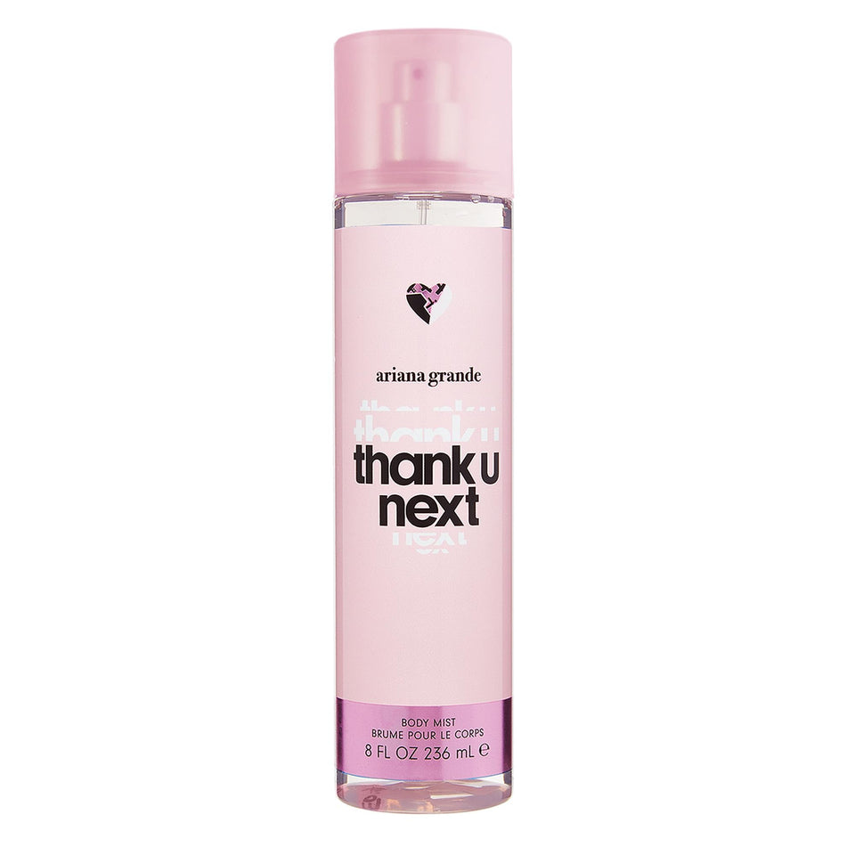 Ariana Grande Thank U, Next front bottle showing pink design and cap, attractive display