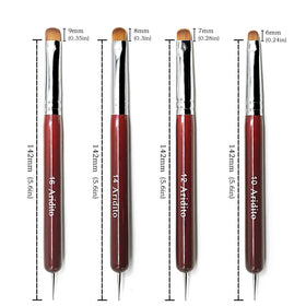 Aridito brushes used in a French manicure demonstrating crisp white tips