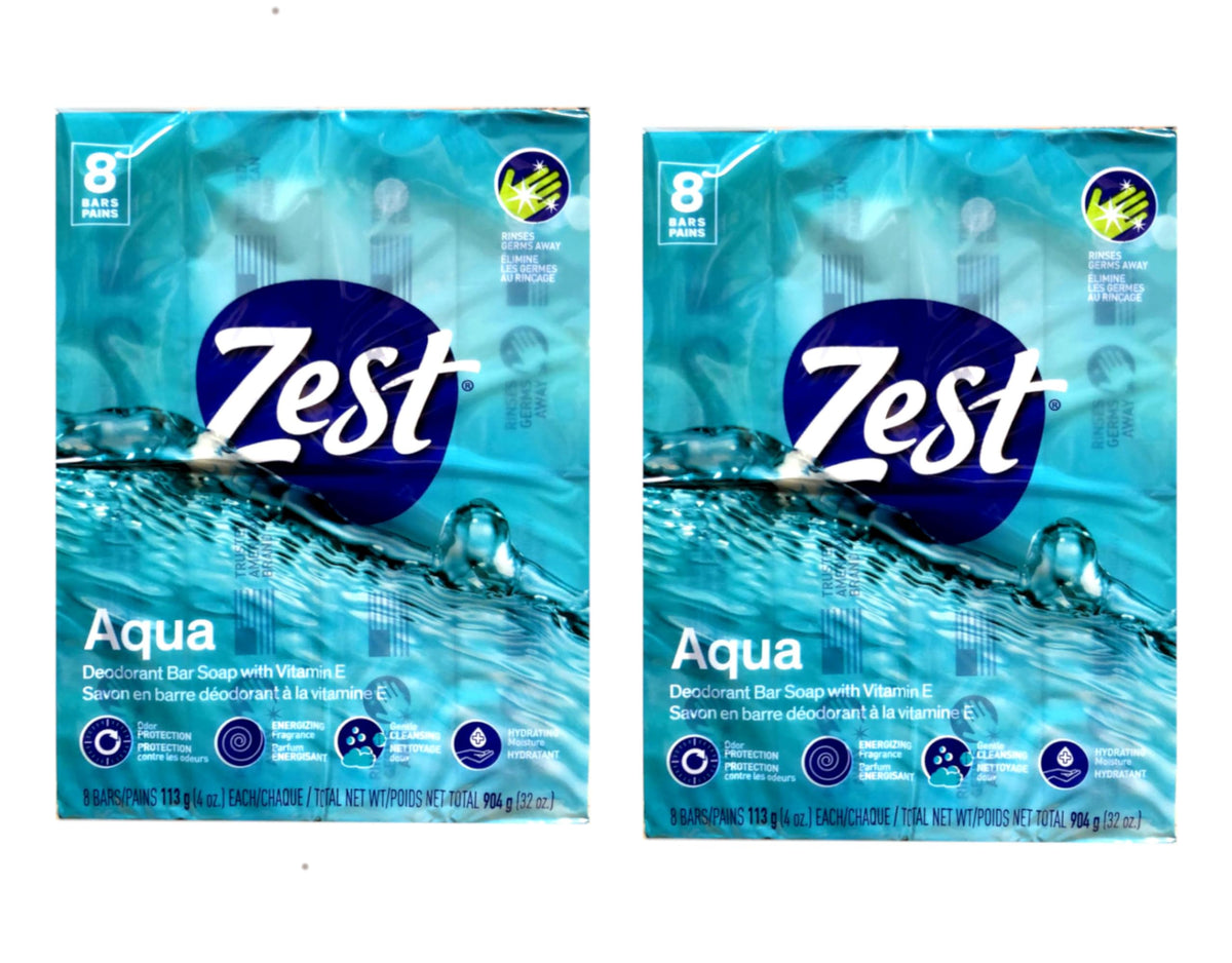 Arikit Zest Aqua front packaging showing eight bars and fresh scent benefit