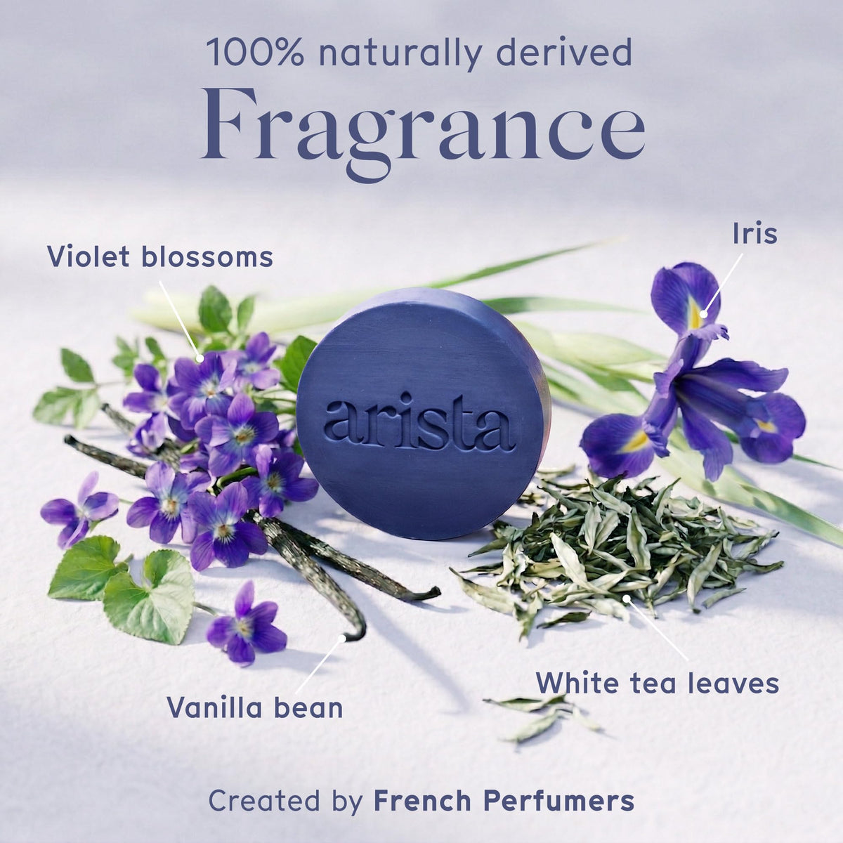 Arista ayurveda shampoo bar held in hand to show compact travel size