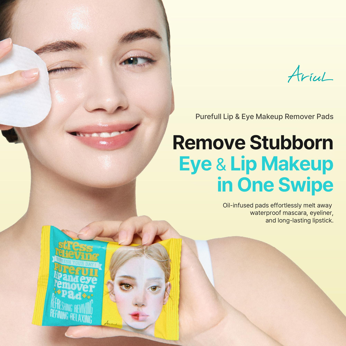 Ariul open pack with visible pad demonstrating easy single‑use access