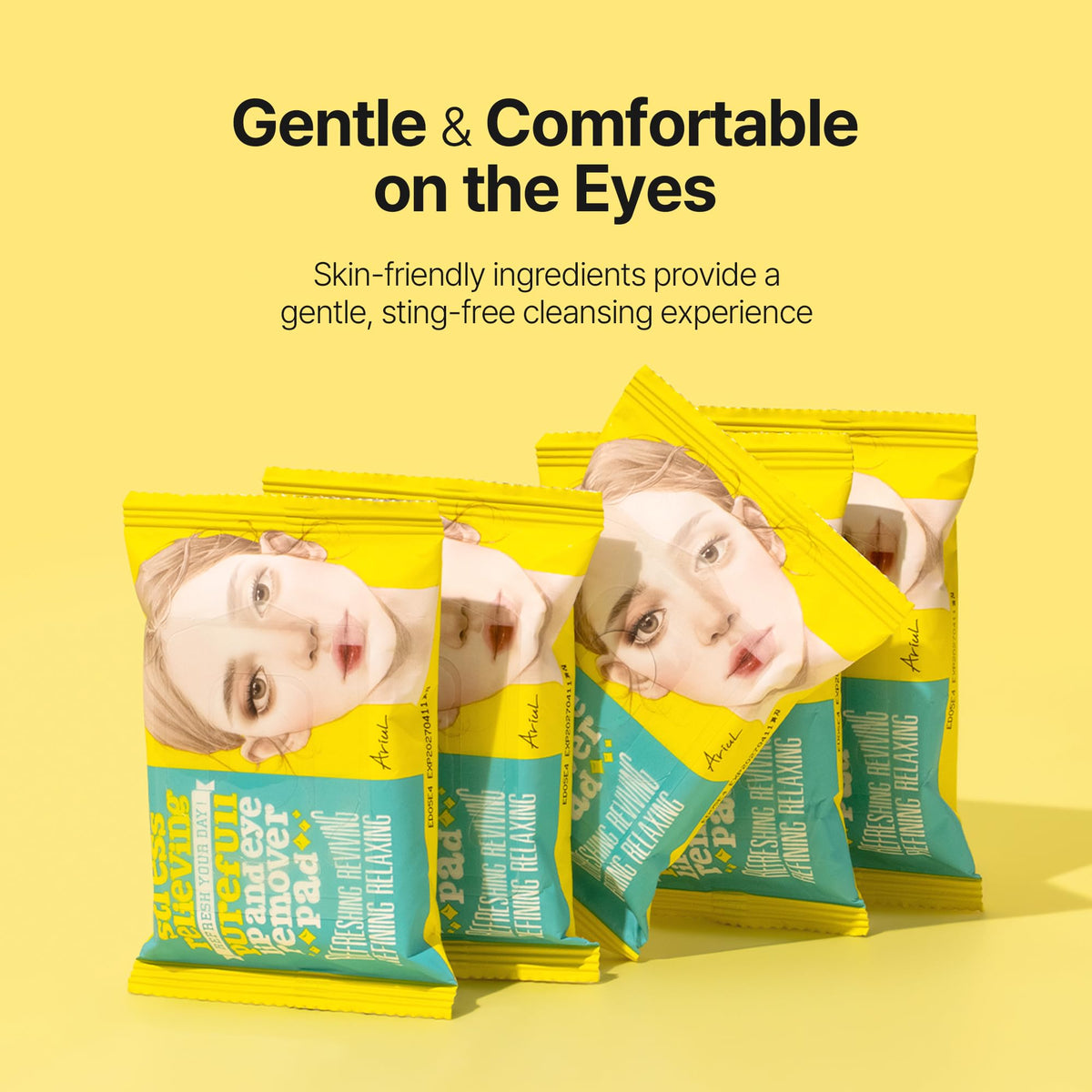 Ariul pad gently removing eye makeup to protect delicate skin