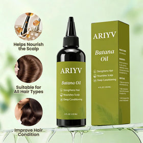Ariyv oil on a bathroom shelf in a lifestyle scene indicating daily routine use