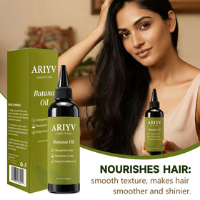 Hand massaging Ariyv oil into scalp to stimulate nourishment and reduce dryness