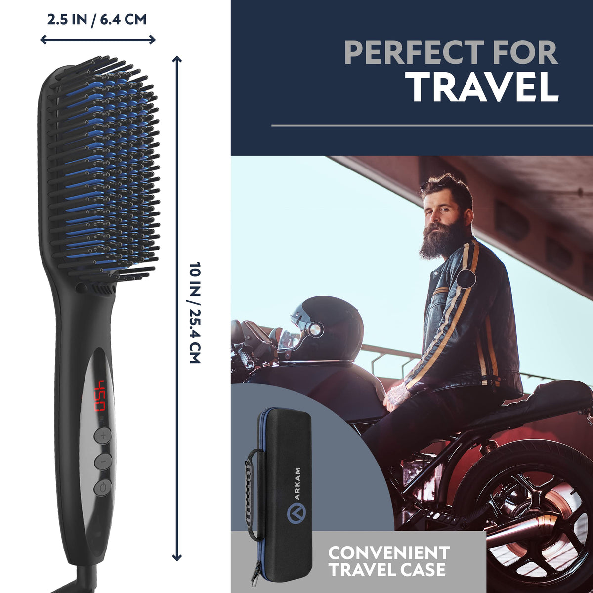 Arkam heated bristle and plate texture close-up emphasizing even heat distribution