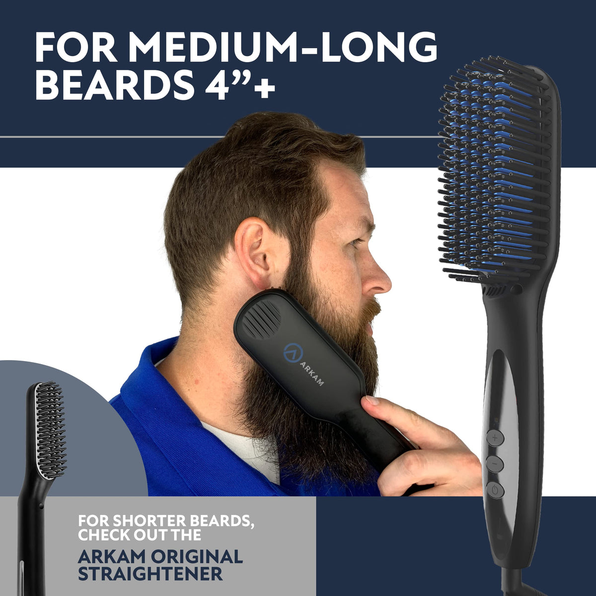 Arkam dual-action comb detail showing teeth and handle for detangling and finishing